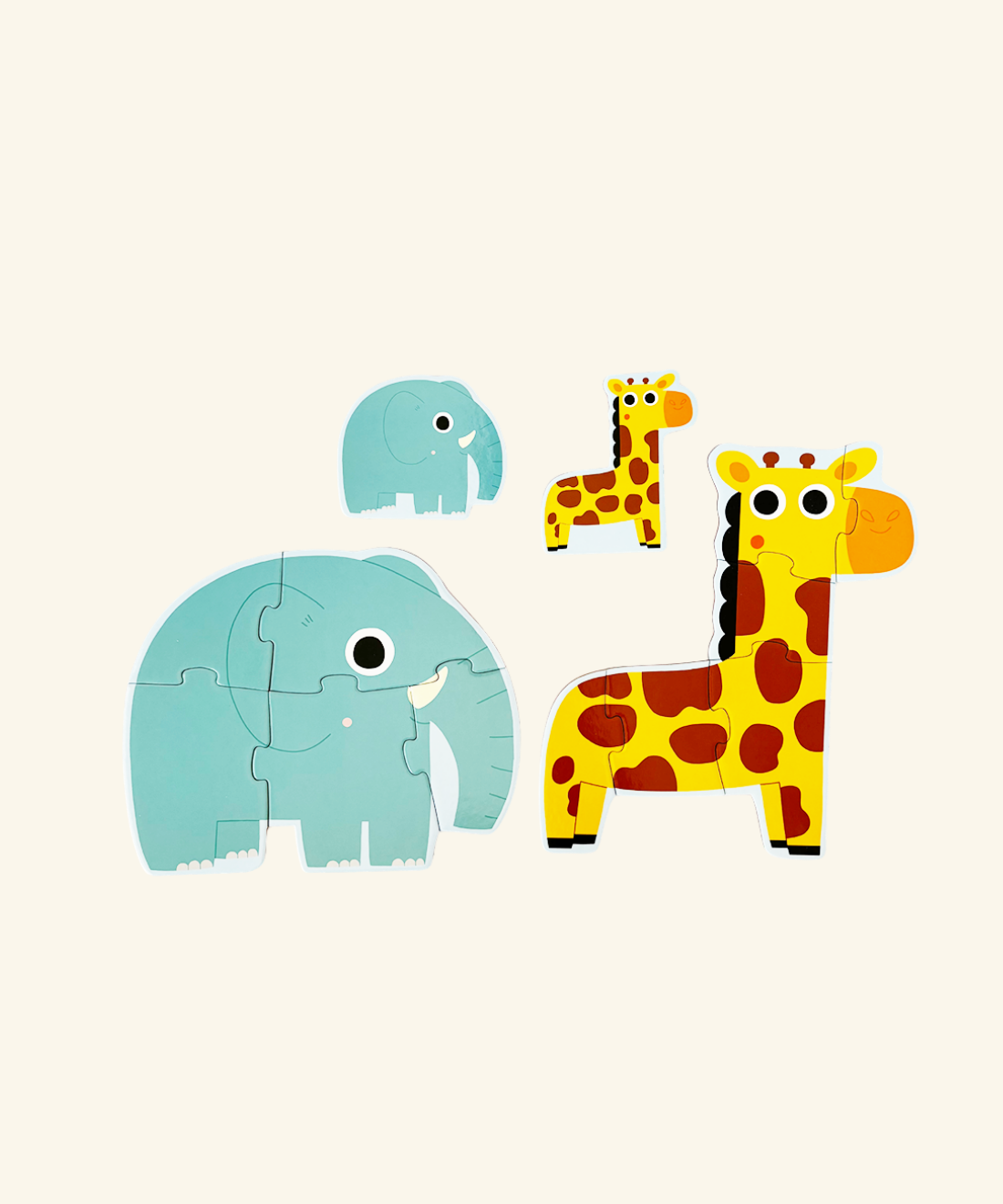 Progressive Animal Puzzles - 4 puzzle set