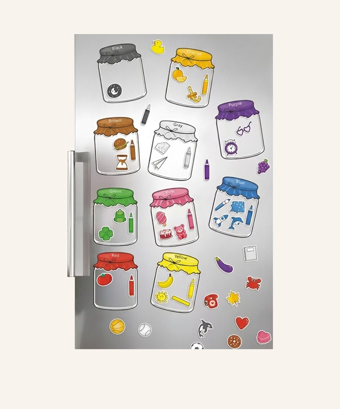 Magnetic Color Sorting Jars - Fridge-Friendly