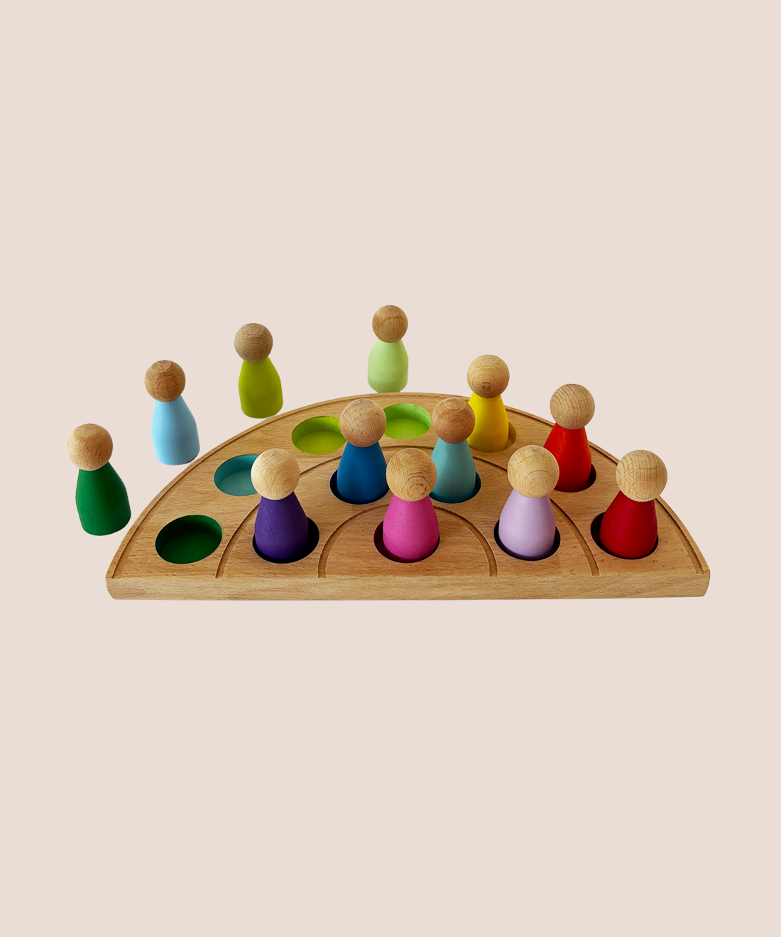 Wooden Color Match Dolls Set