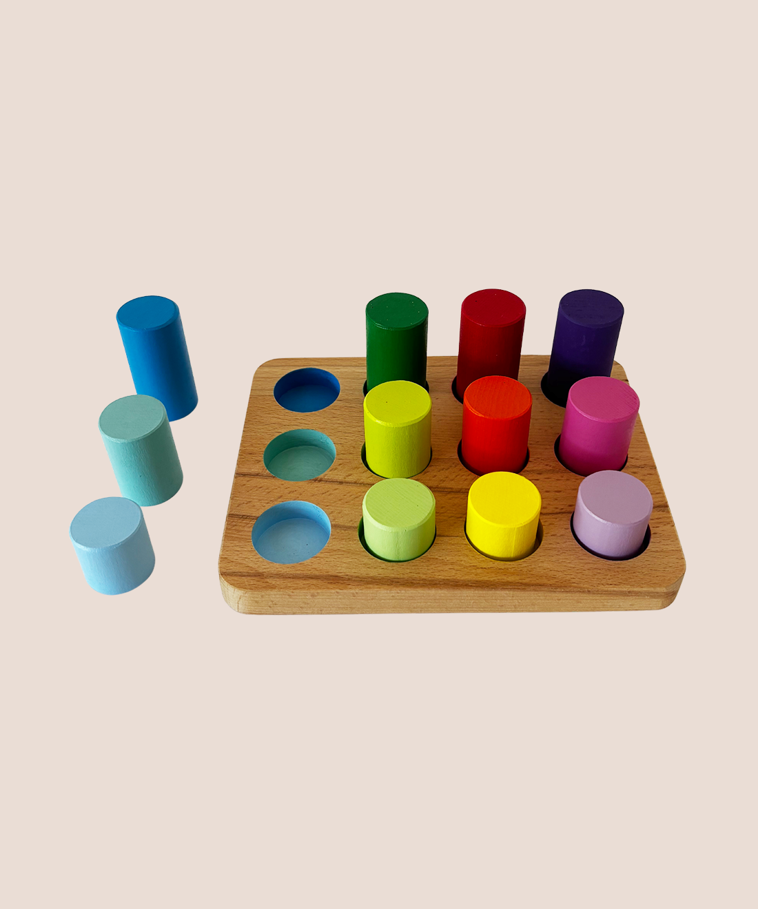 Wooden Color Match Cylinder Set