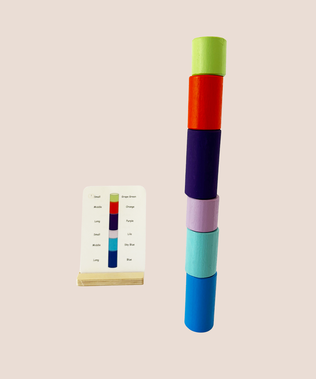 Wooden Color Match Cylinder Set