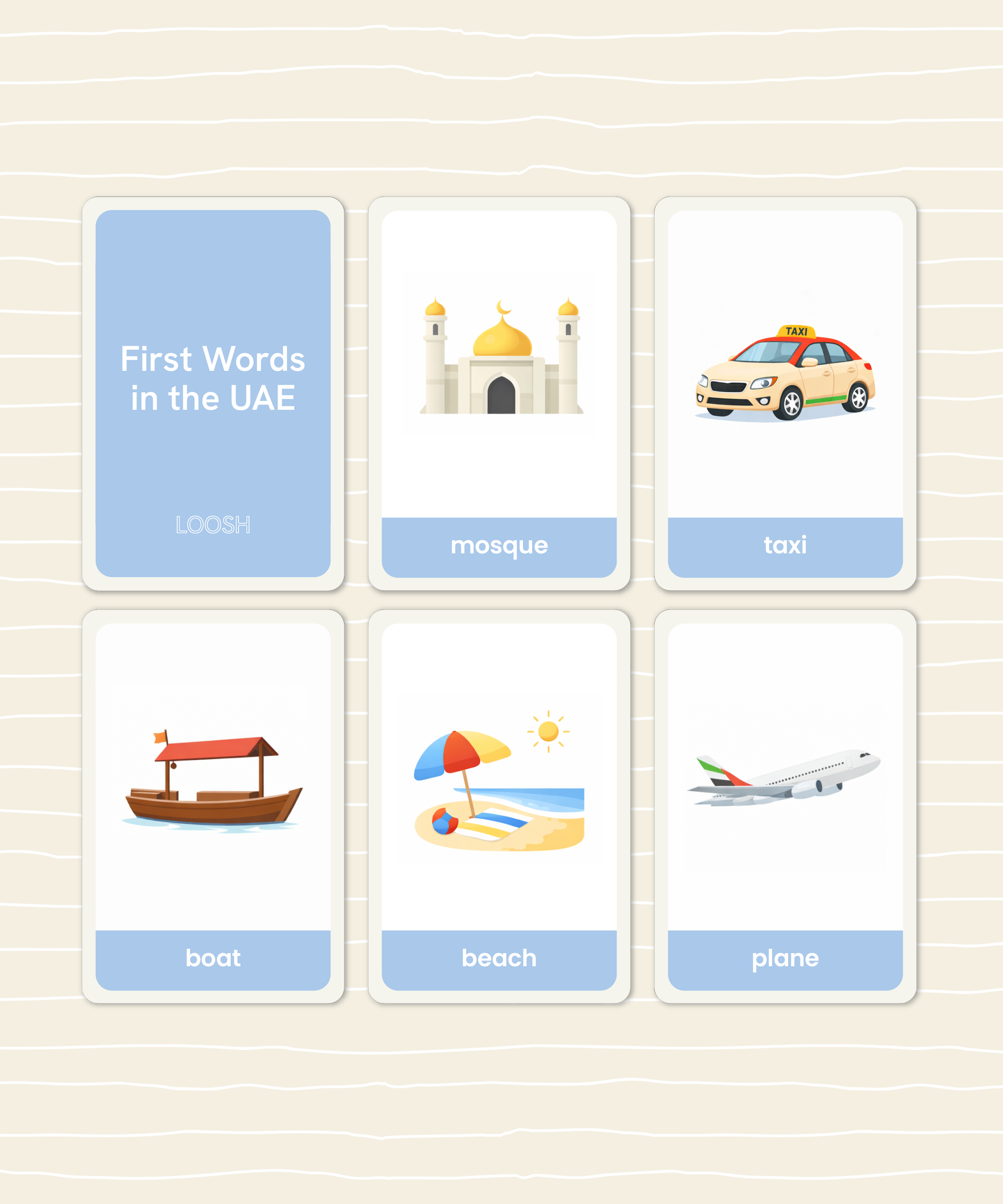 LOOSH First Words for UAE Littles Flashcard Set