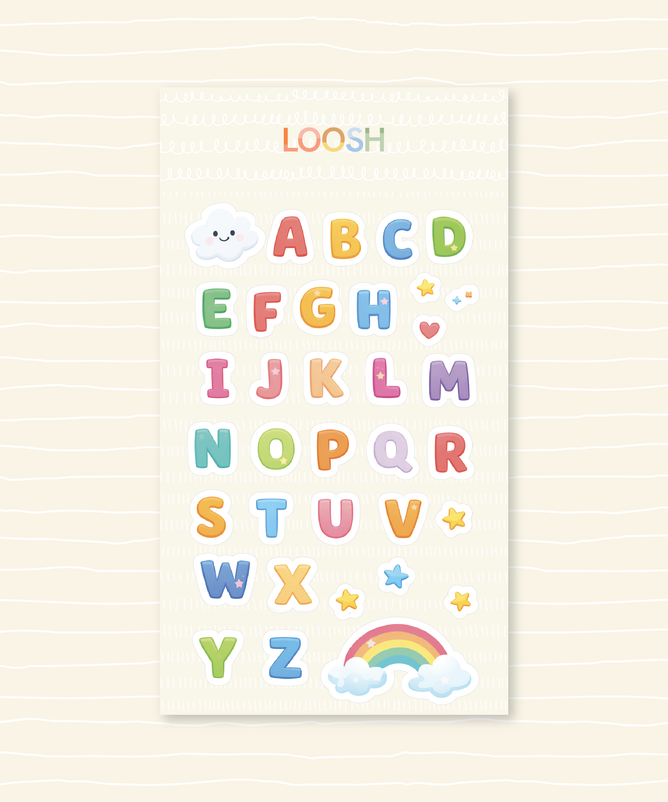 LOOSH Alphabet Puffy Stickers