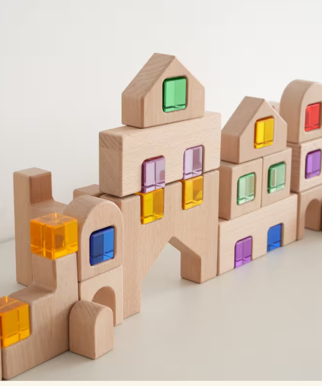 40-Piece Wooden Acrylic Caste Block Set