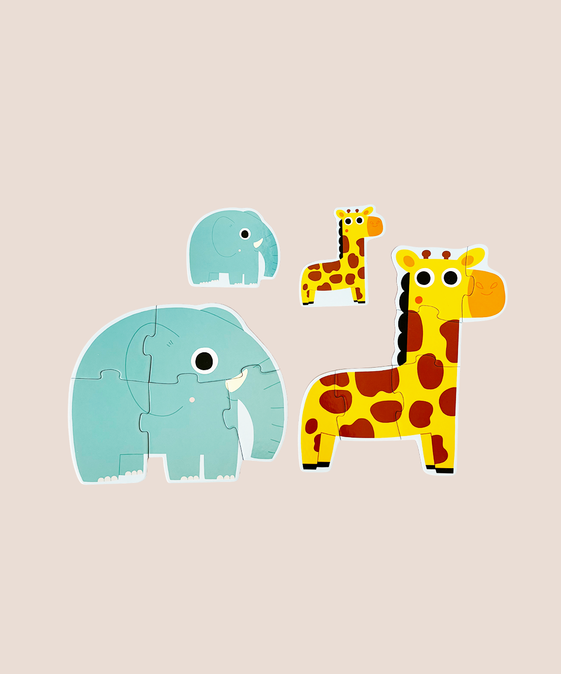 Progressive Animal Puzzles - 4 puzzle set