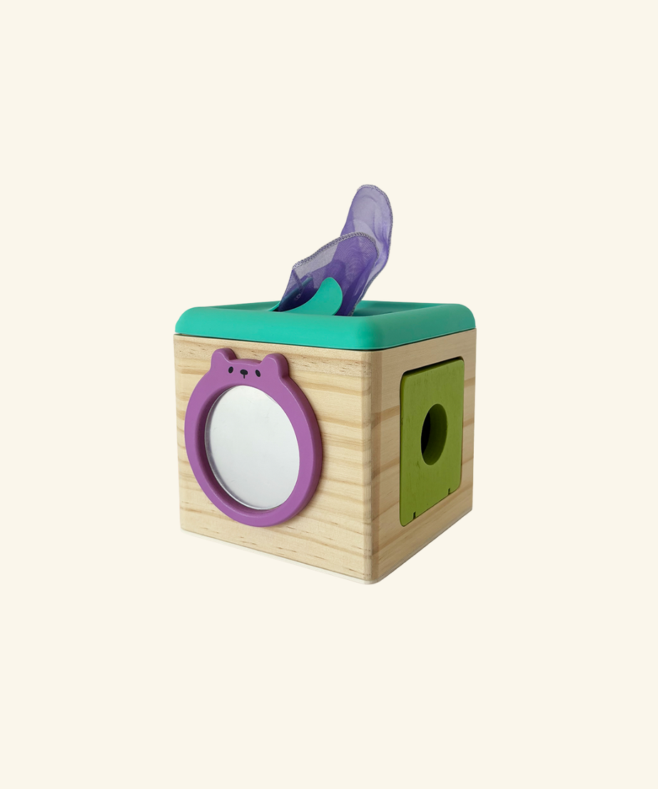 Neon Montessori Silicone & Wood Busy Cube