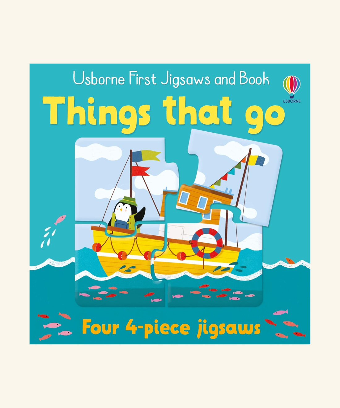 Usborne First Puzzles - Set of 4 4-piece puzzles & book
