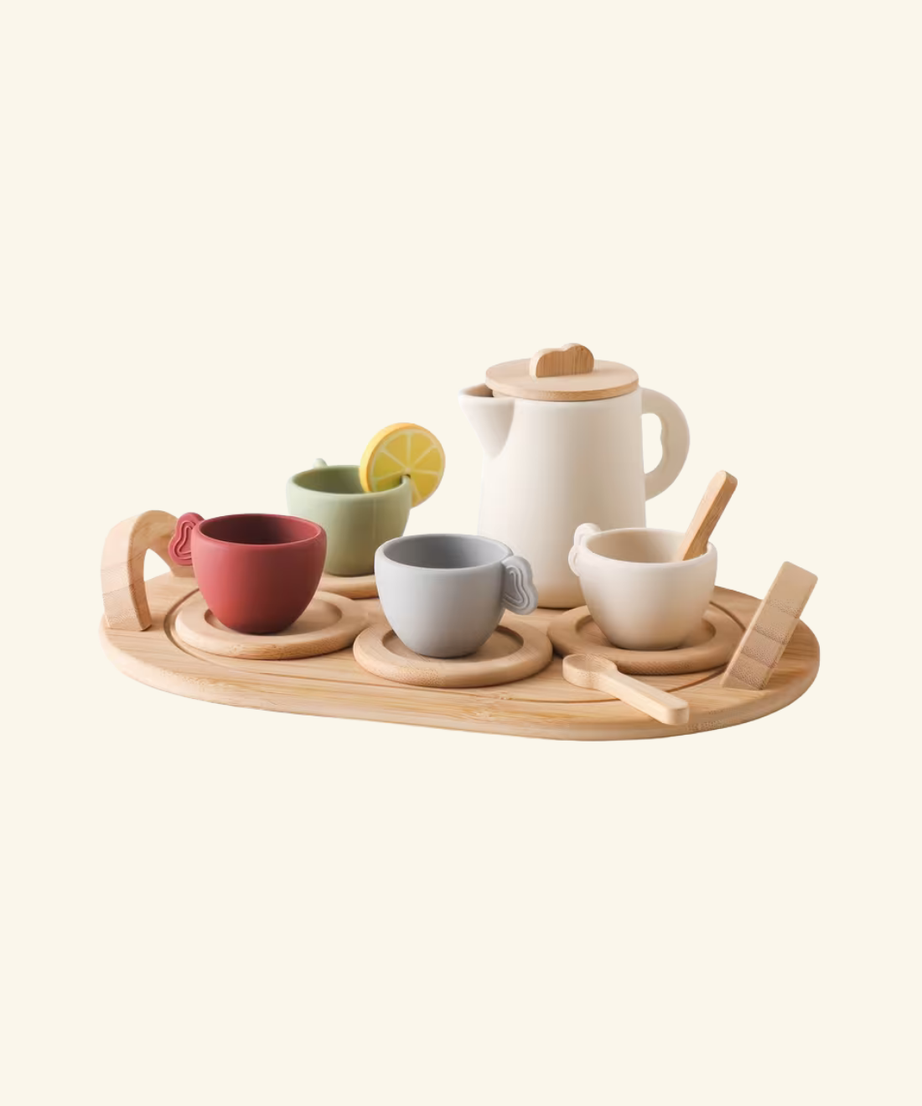 Silicone & Wood Tea Set