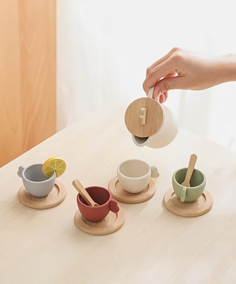 Silicone & Wood Tea Set