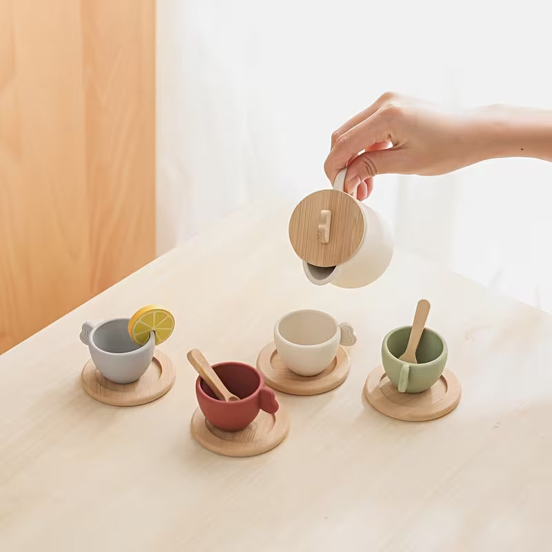 Silicone & Wood Tea Set