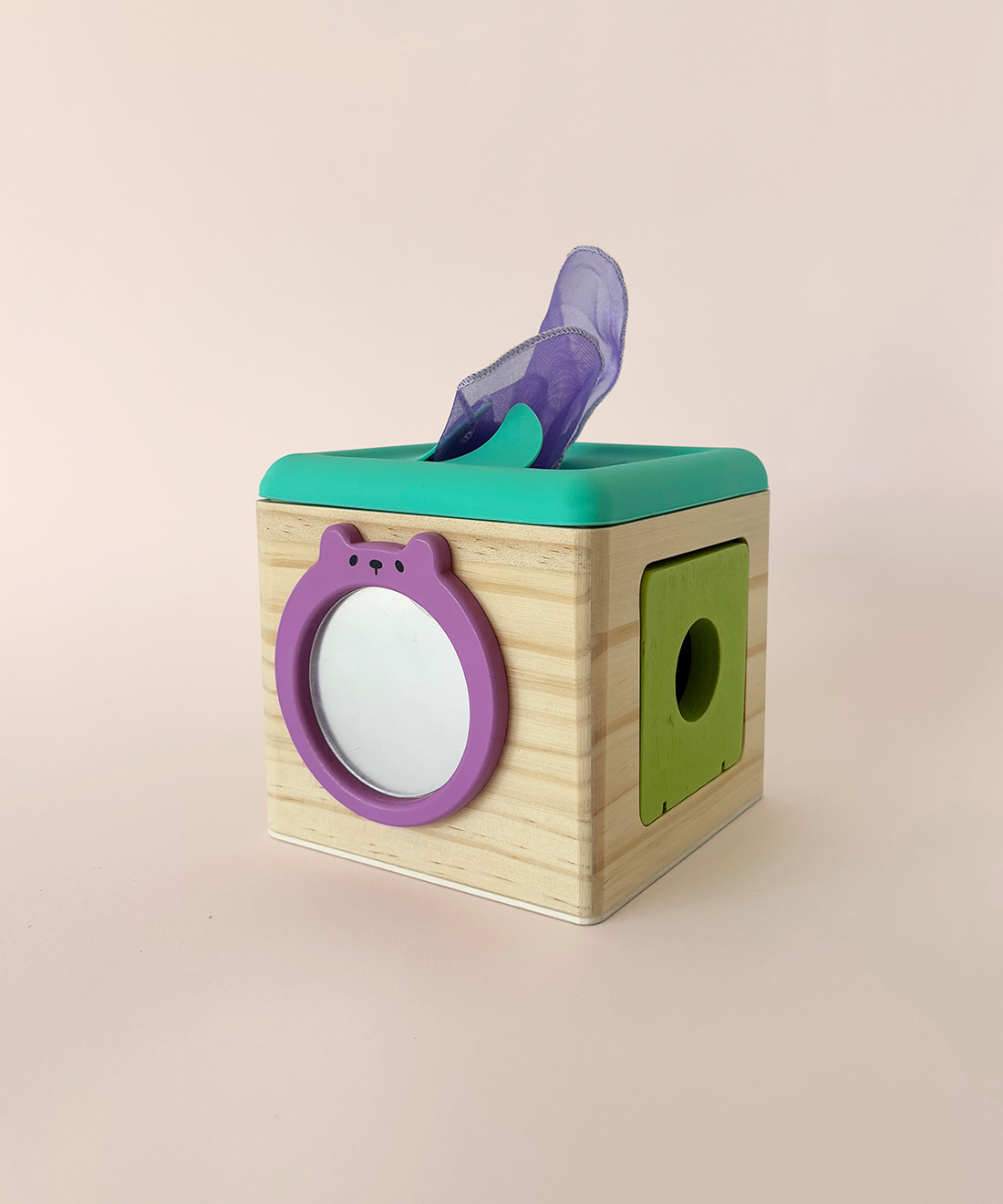 Neon Montessori Busy Cube (Silicone & Wood)