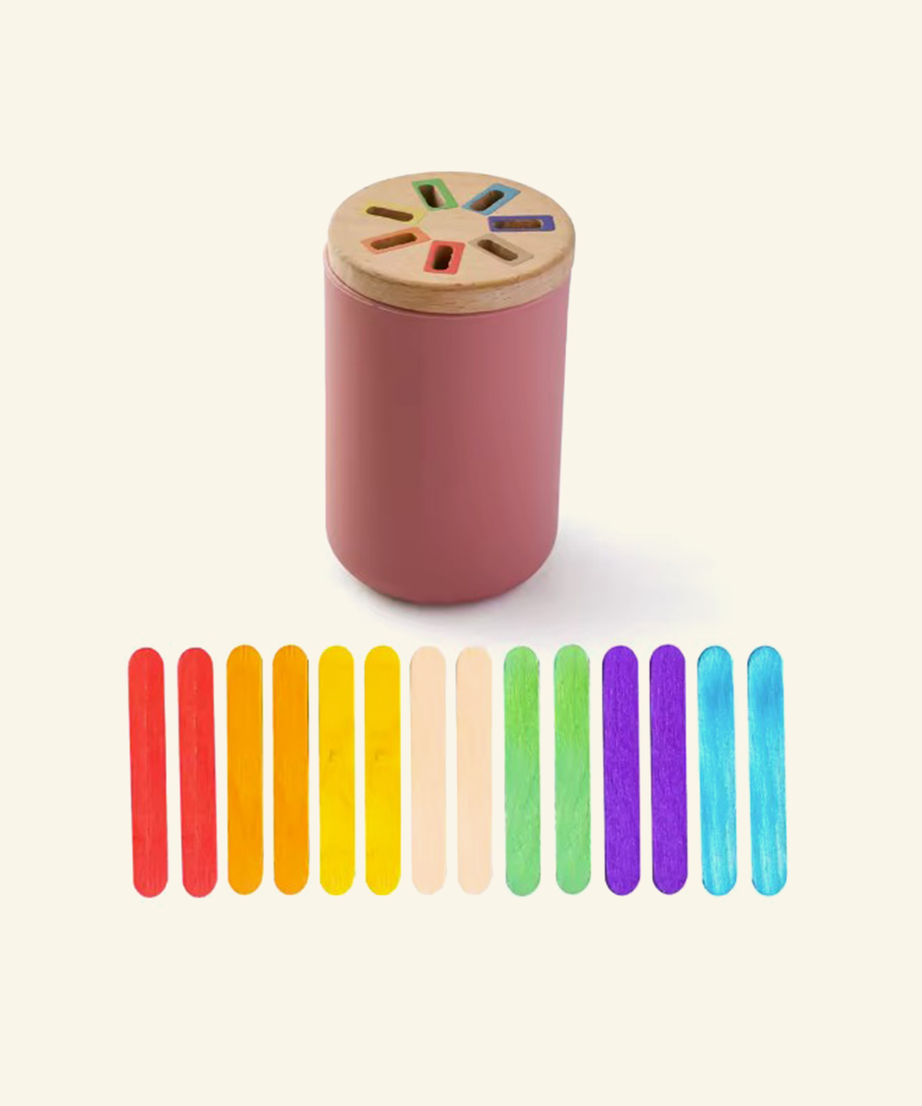 On-the-go Montessori sorting tube (silicone)