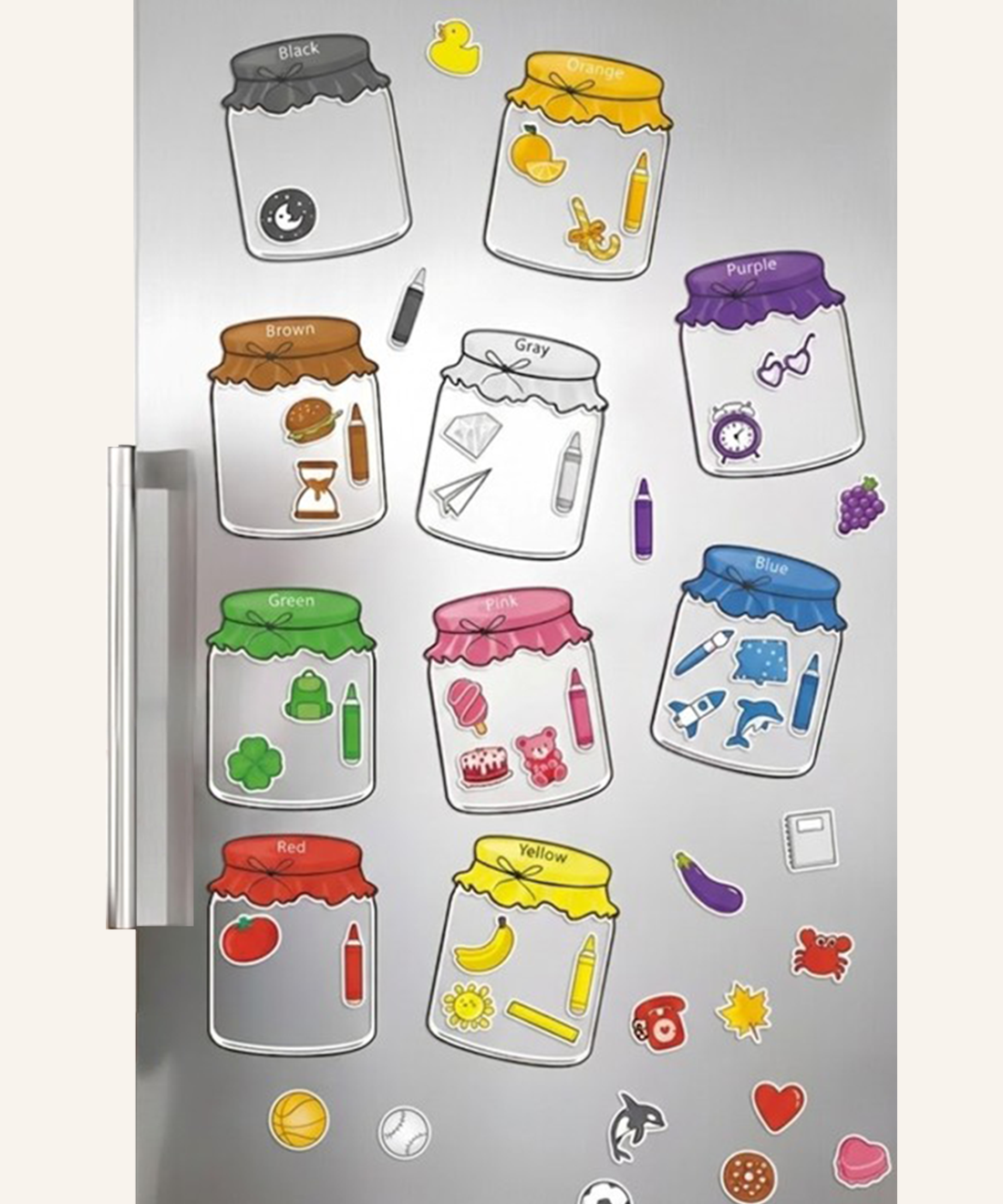Magnetic Color Sorting Jars - Fridge-Friendly