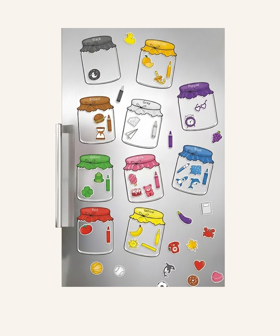 Magnetic Color Sorting Jars - Fridge-Friendly