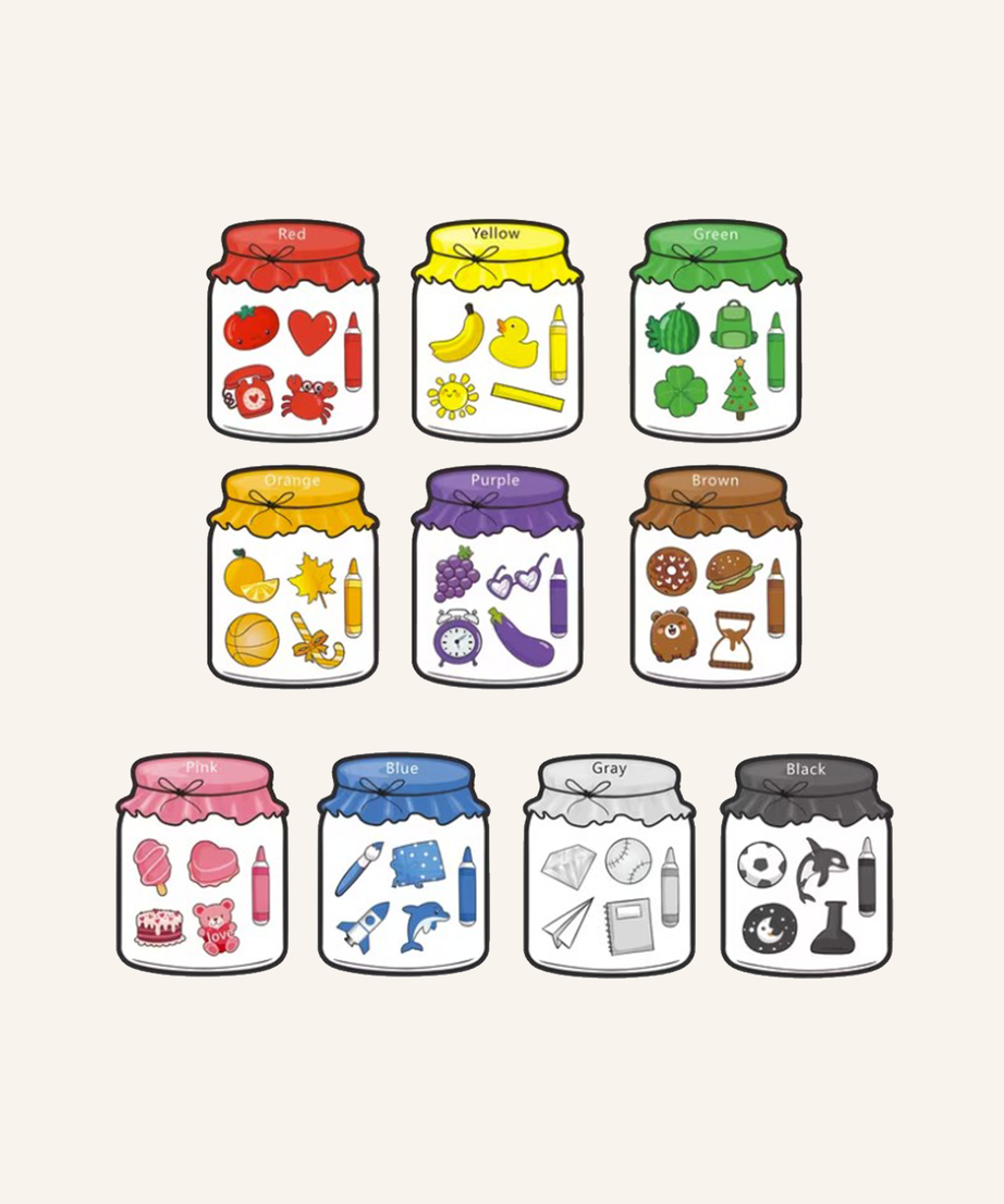 Magnetic Color Sorting Jars - Fridge-Friendly