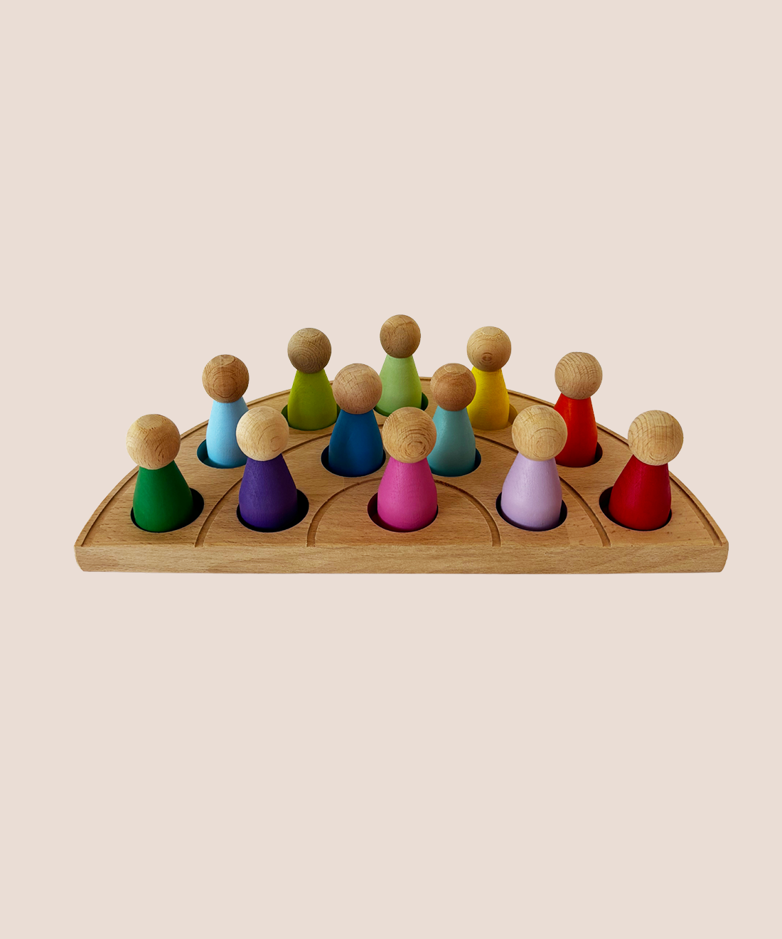 Wooden Color Match Dolls Set