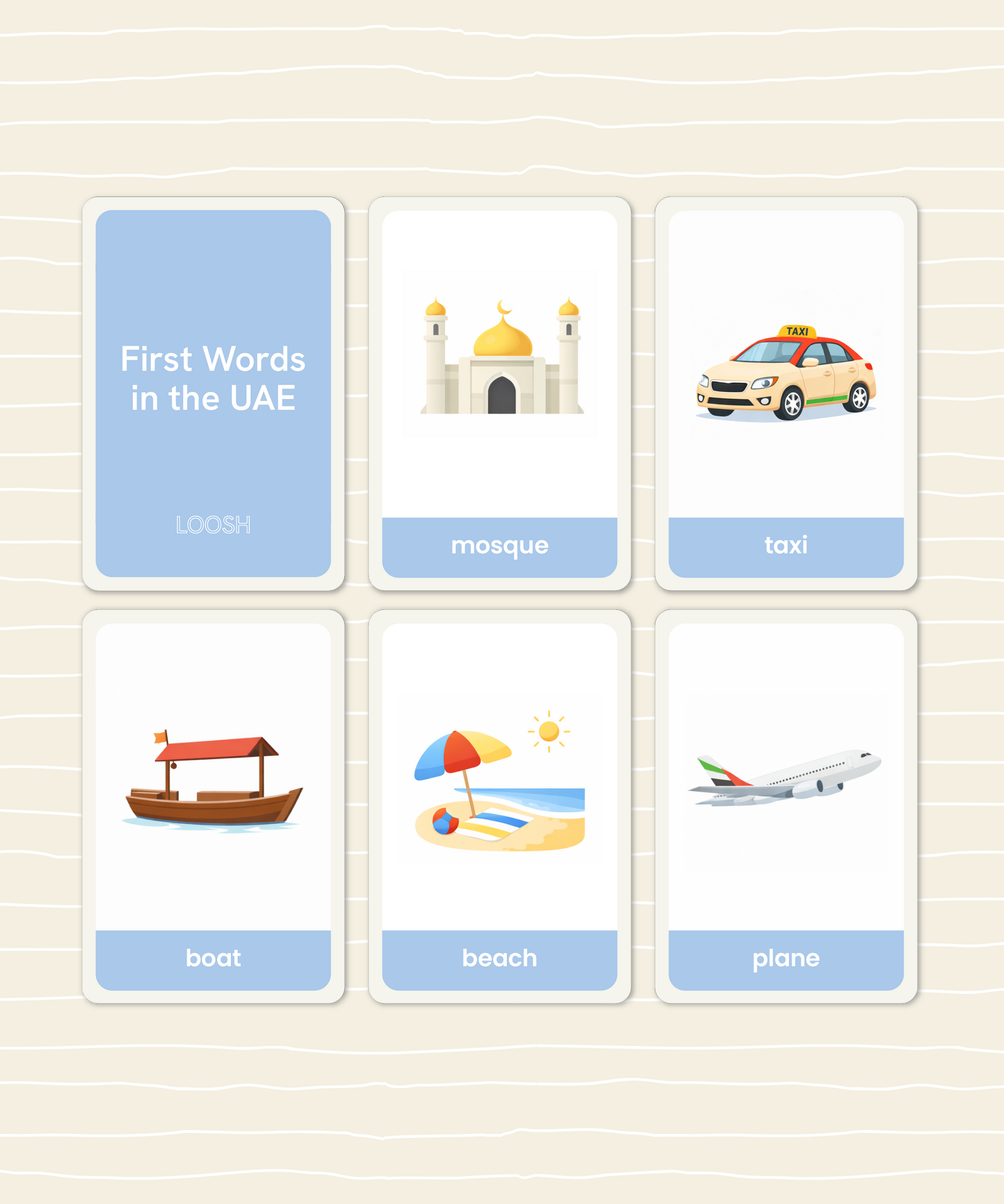 LOOSH First Words for UAE Littles Flashcard Set
