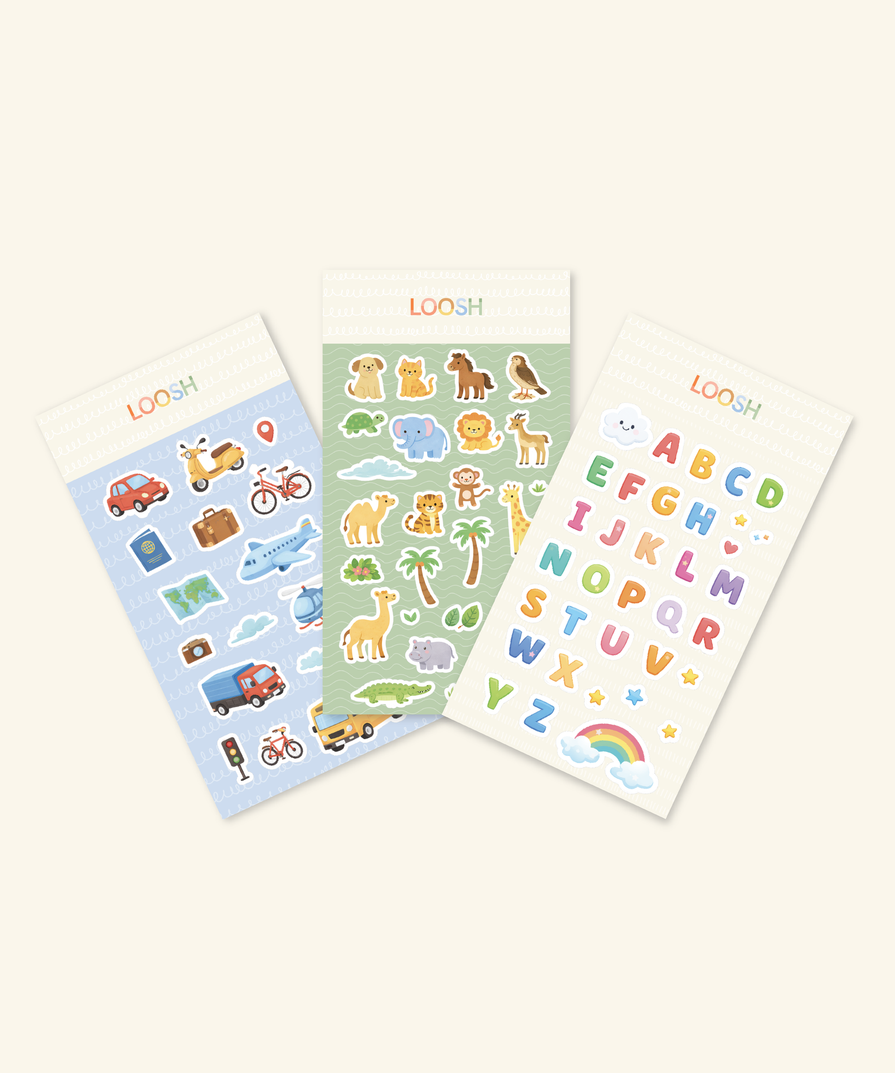 LOOSH 8-Sheet Puffy Sticker Set