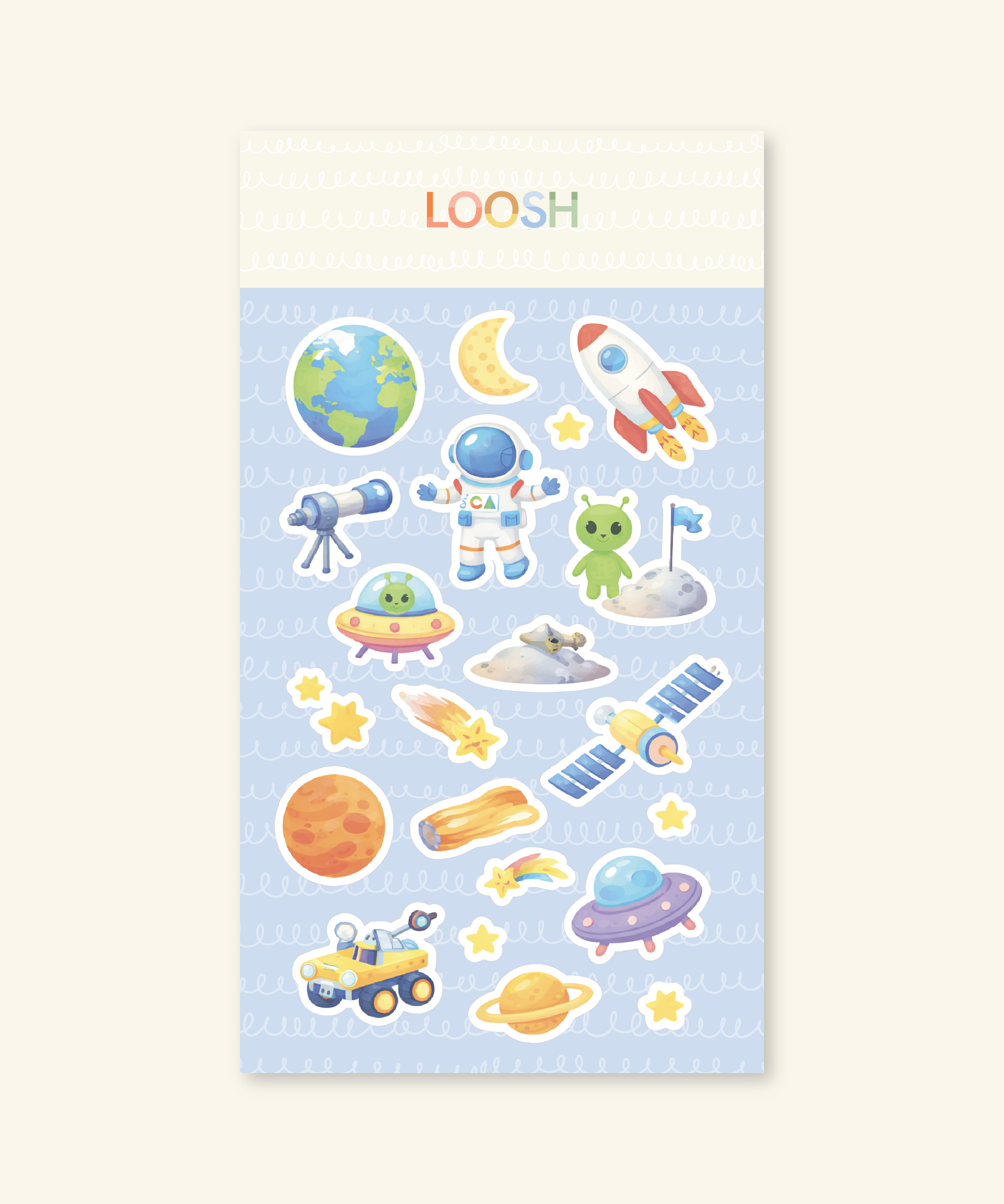 LOOSH 8-Sheet Puffy Sticker Set