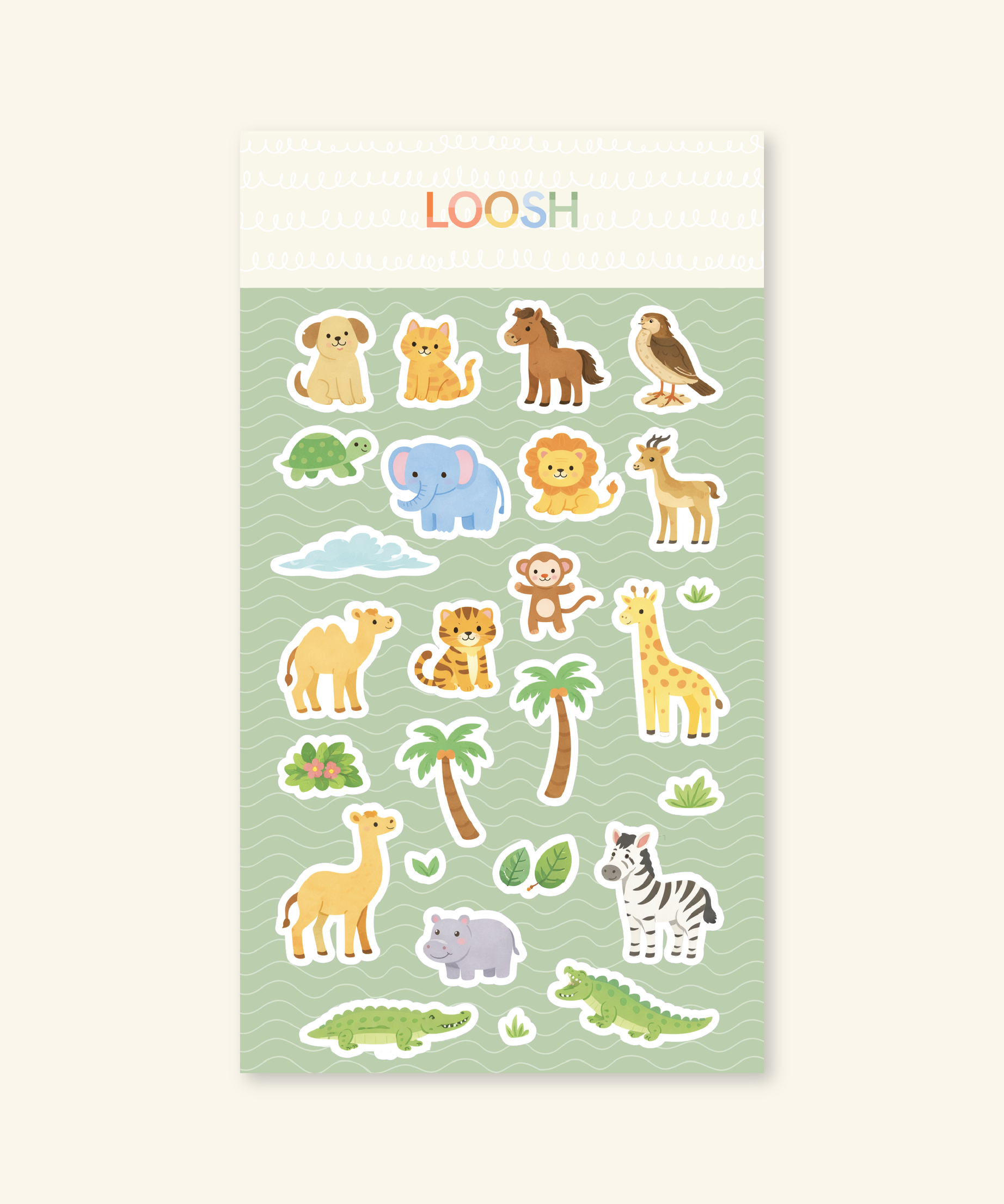 LOOSH 8-Sheet Puffy Sticker Set