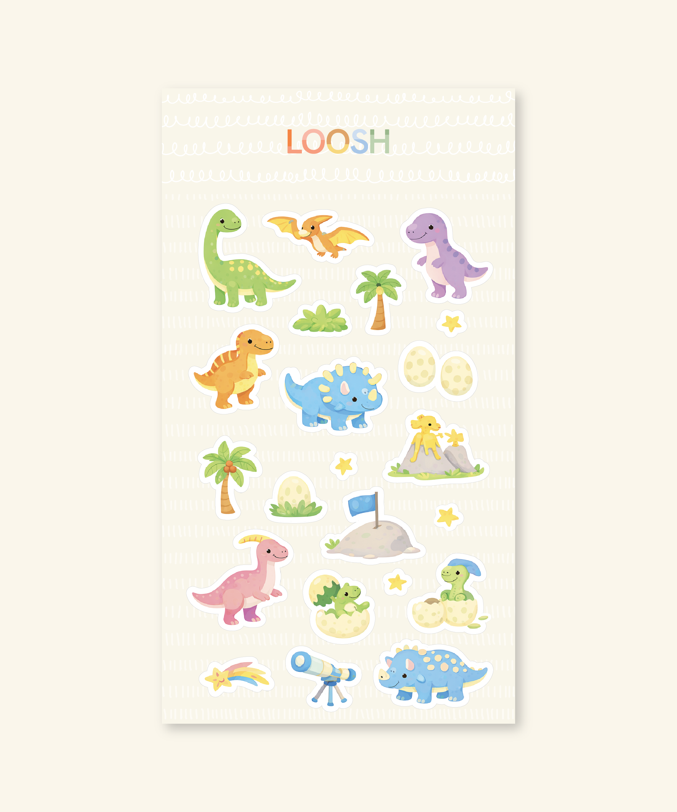 LOOSH 8-Sheet Puffy Sticker Set