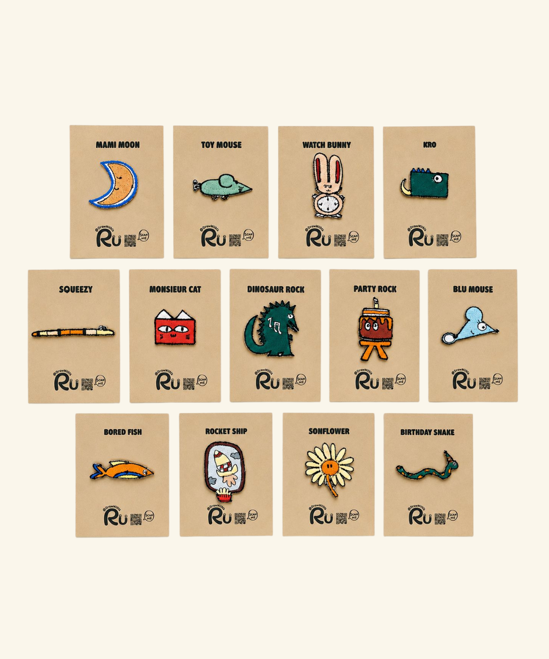 Ru – Embroidered Iron-On Patches