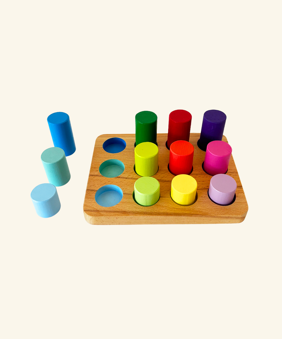 Wooden Color Match Cylinder Set