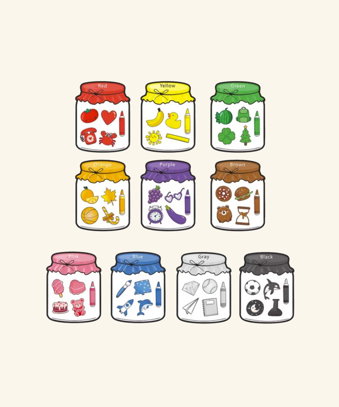 Magnetic Color Sorting Jars - Fridge-Friendly