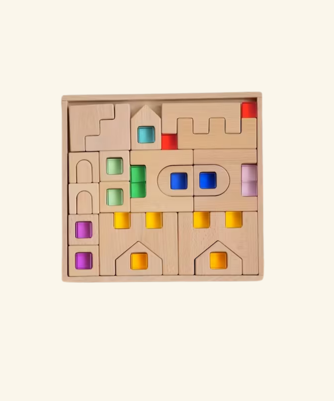 40-Piece Wooden Acrylic Caste Block Set