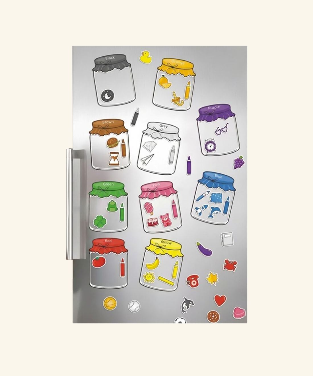 Magnetic Color Sorting Jars - Fridge-Friendly