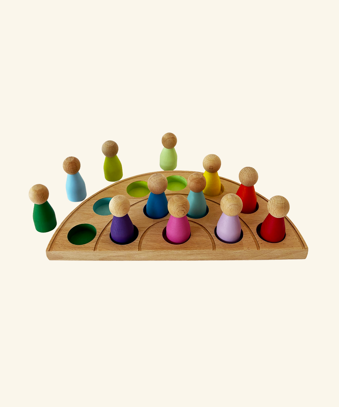 Wooden Color Match Dolls Set
