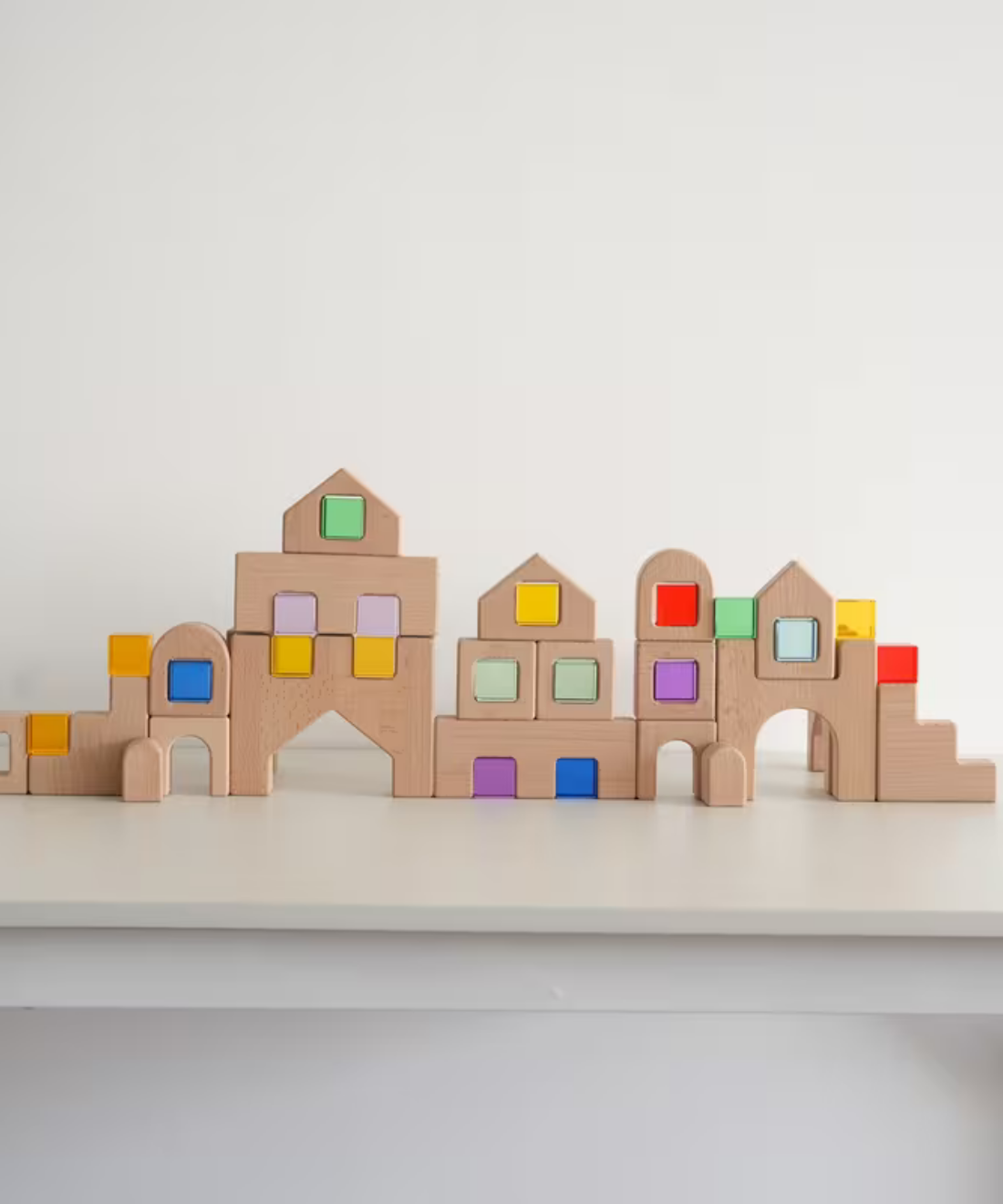 40-Piece Wooden Acrylic Caste Block Set
