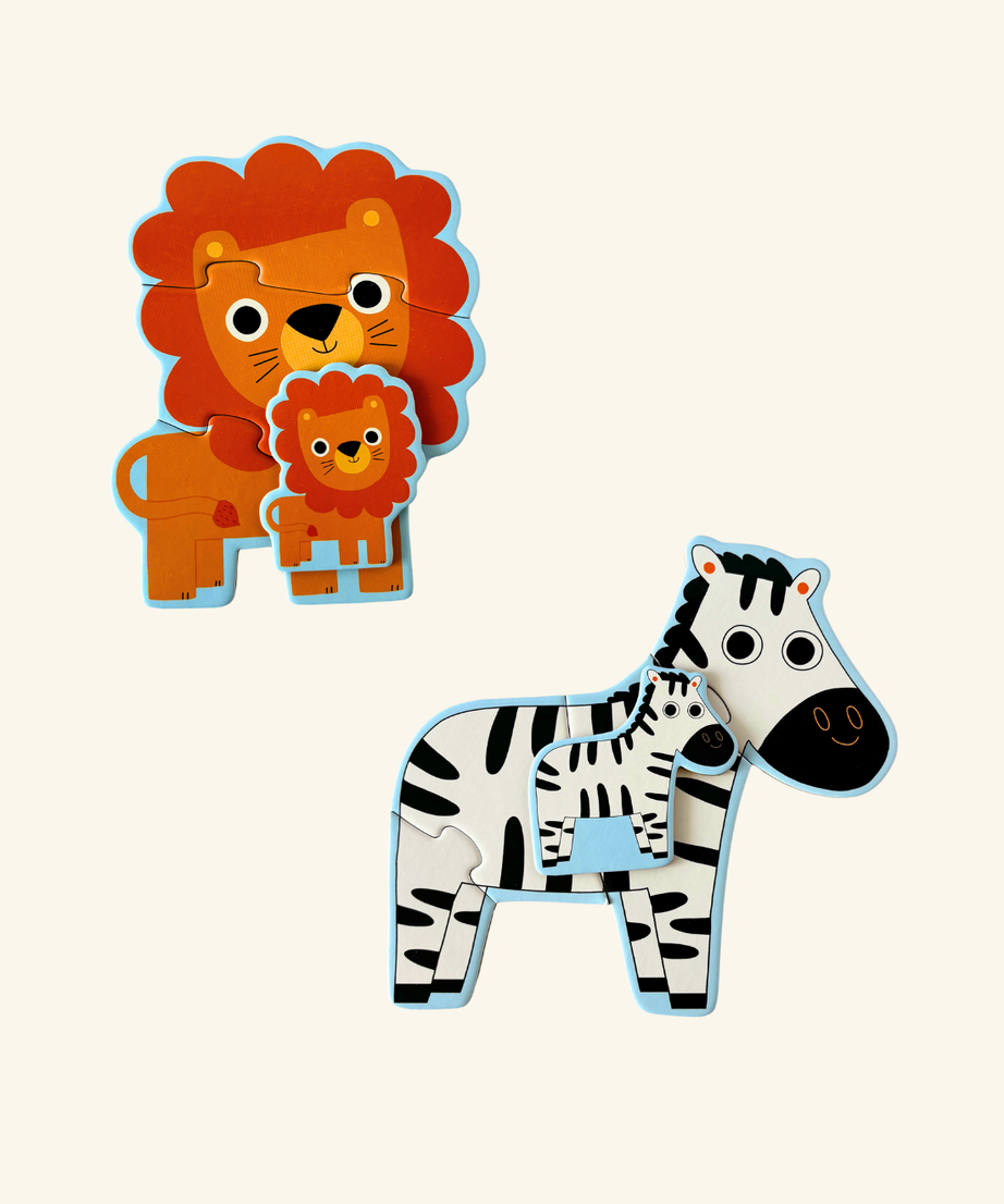 Progressive Animal Puzzles - 4 puzzle set