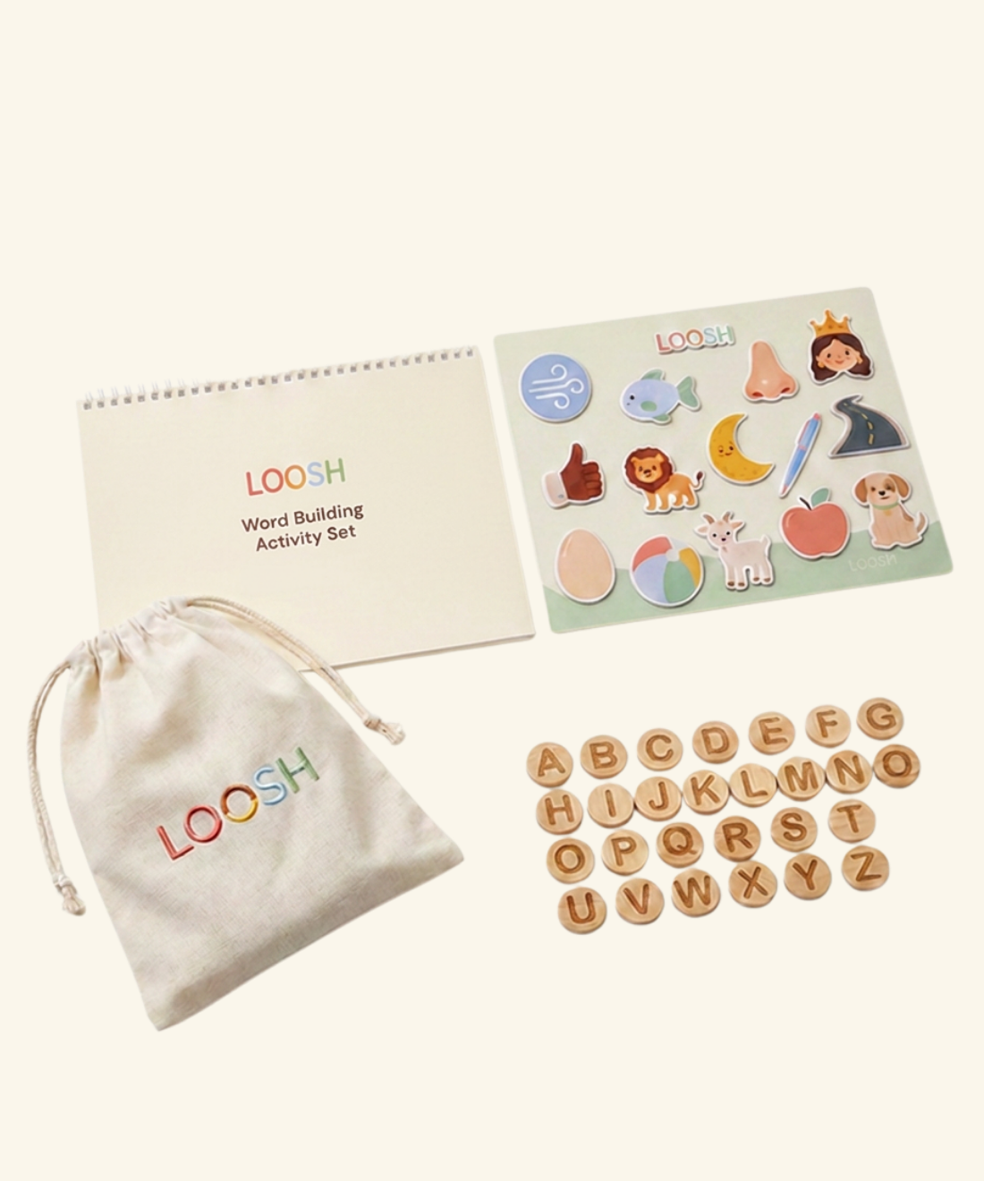 LOOSH Word Building Token & Sticker Set