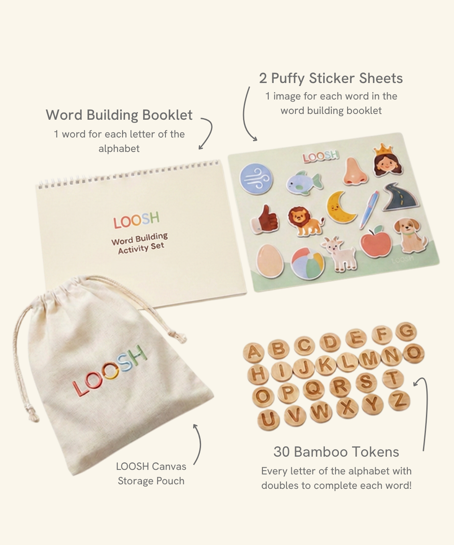 LOOSH Word Building Token & Sticker Set